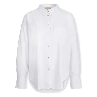 Jjxx Jamie Linen Shirt L/S - White Bílá