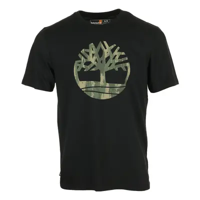 Timberland Camo Tree Logo Short Sleeve Černá