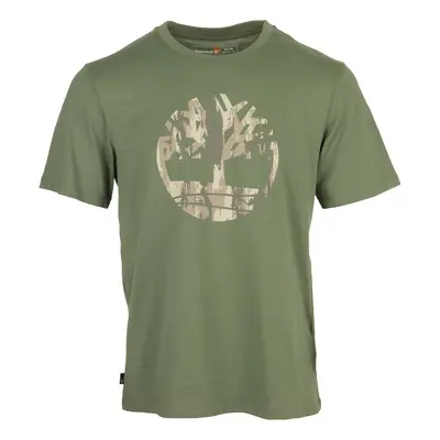 Timberland Camo Tree Logo Short Sleeve Zelená