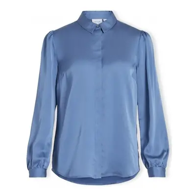 Vila Noos Shirt Ellette Satin - Coronet Blue Modrá