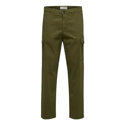 Selected Noos Slim Tapered Wick Cargo Pants - Winter Moss Zelená