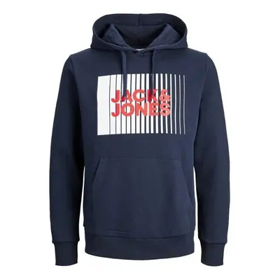 Jack & Jones 12233599 ECORP LOGO SWEAT HOOD Modrá