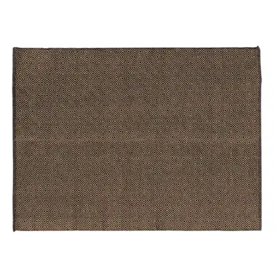 Douceur d intérieur TAPIS RECTANGLE 120 x 170 CM JUTE UNI+COTON UNI LIVIO NOIR Hnědá