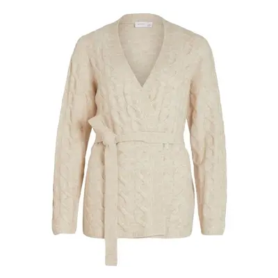 Vila Cardigan Ella L/S - Super Light Natural Melange Bílá