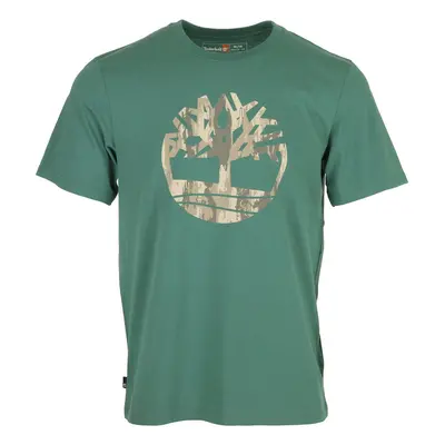 Timberland Camo Tree Logo Short Sleeve Zelená