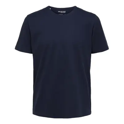 Selected Noos Pan Linen T-Shirt - Navy Blazer Modrá