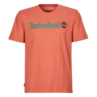 Timberland Linear Logo Short Sleeve Tee Hnědá