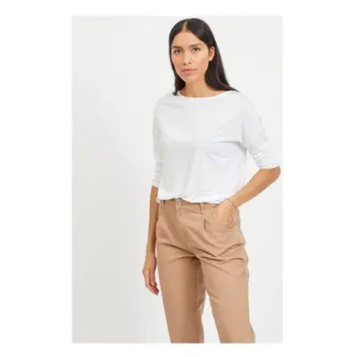 Vila Scoop Top O Neck - White Bílá