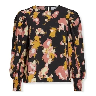 Vila Top Dortea L/S - Black/Old Rose ruznobarevne