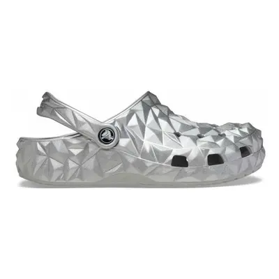 Crocs Cls metallic geometric clog Stříbrná