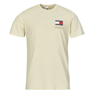 Tommy Jeans TJM SLIM ESSENTIAL FLAG TEE EXT Béžová