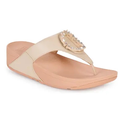 FitFlop LULU CRYSTAL-CIRCLET LEATHER TOE-POST SANDALS Růžová