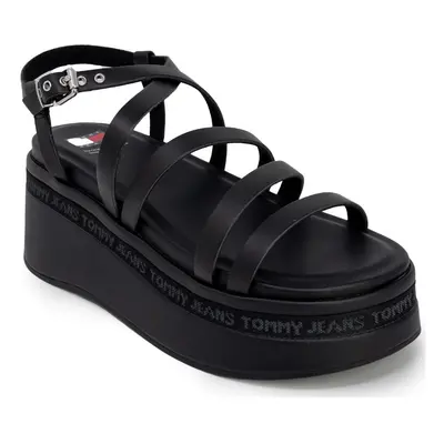 Tommy Hilfiger STRAPPY WEDGE EN0EN02516 Černá