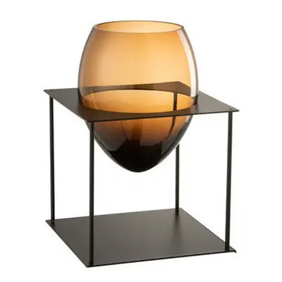 J-line VASE JOYCE MA/NO METAL/VER M (21.5x21.5x32.5cm) Žlutá