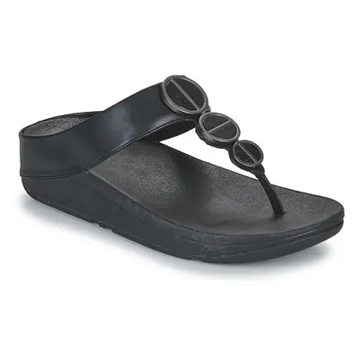 FitFlop HALO METALLIC-TRIM TOE-POST SANDALS Černá