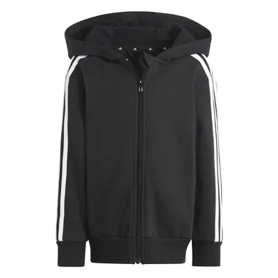 adidas Essentials 3-Stripes Zip Hooded Jacket Černá