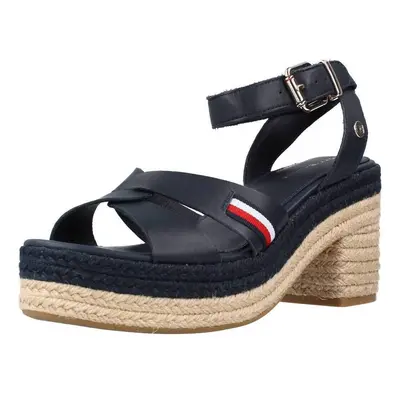 Tommy Hilfiger INTERLACE MID HEEL SA Modrá