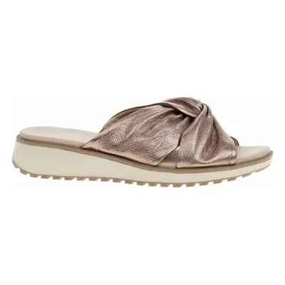 Caprice Dámské pantofle 9-27202-42 taupe metallic Zlatá