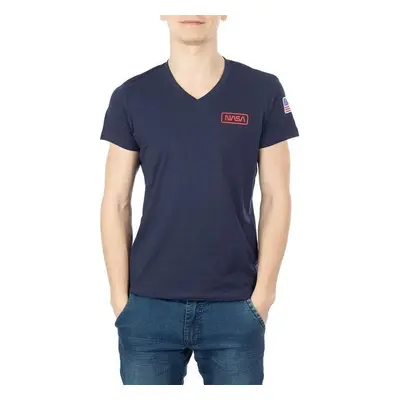 Nasa BASIC FLAG V NECK Modrá