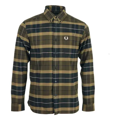 Fred Perry Brushed Tartan Shirt Hnědá