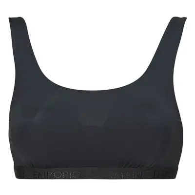 Emporio Armani ALL OVER LOGO MESH BRALETTE Černá