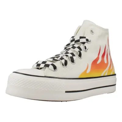 Converse CHUCK TAYLOR ALL STAR LIFT PLATFORM FLAMES Bílá