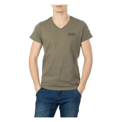 Nasa BASIC FLAG V NECK Zelená