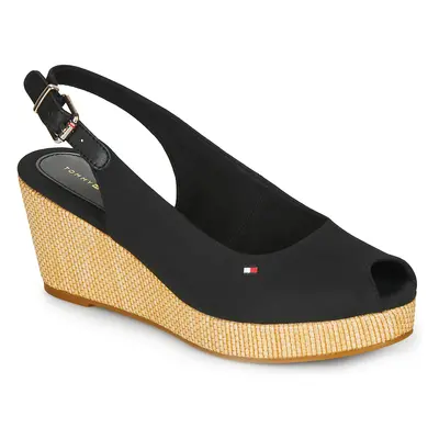 Tommy Hilfiger ICONIC ELBA SLING BACK WEDGE Černá