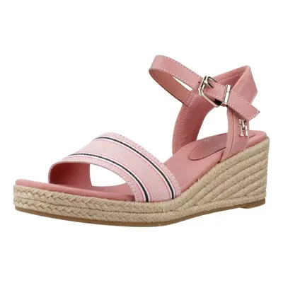 Tommy Hilfiger SHIRTING WEDGE SANDAL Růžová