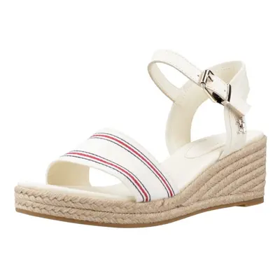 Tommy Hilfiger SHIRTING WEDGE SANDAL Bílá