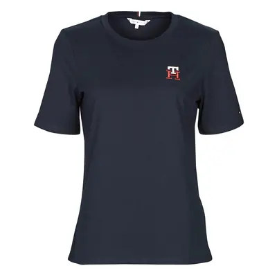 Tommy Hilfiger REG MONOGRAM EMB C-NK SS Tmavě modrá