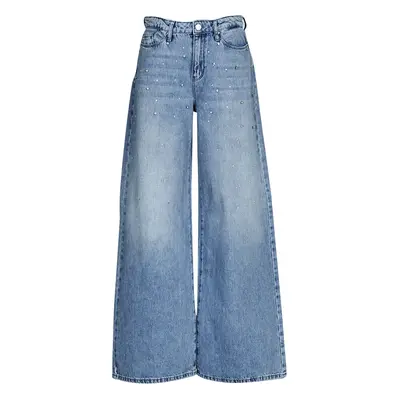 Karl Lagerfeld EMBELLISHED WIDE LEG DENIM Modrá