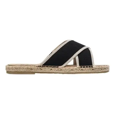 Paez Sandals Crossed W - Linen Black Černá