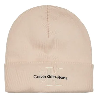 Calvin Klein Jeans MONOLOGO EMBRO BEANIE Béžová