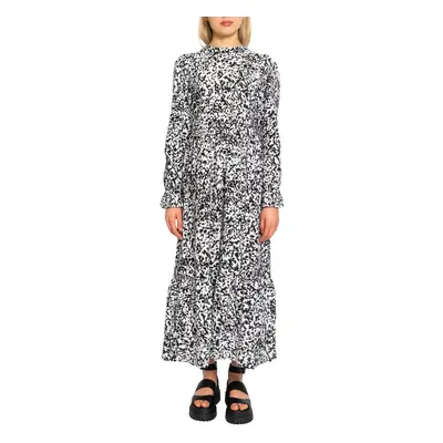 Only ONLOLYMPIA L/S MIDI DRESS WVN - 15221277 Černá