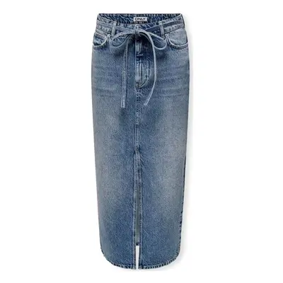 Only Gianna Belted Skirt - Medium Blue Denim Modrá