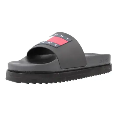 Tommy Jeans TJW ELEVATED FLATFORM SLIDE Černá