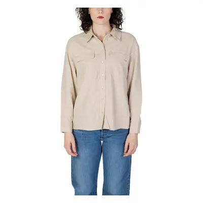 Only ONLCARO L/S OVS LINEN BL SHIRT CC PNT 15278795 Béžová