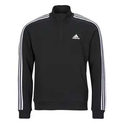 adidas Essentials Fleece 3-Stripes 1/4-Zip Sweatshirt Černá