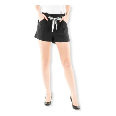 Only Luna Linen Shorts - Black Černá