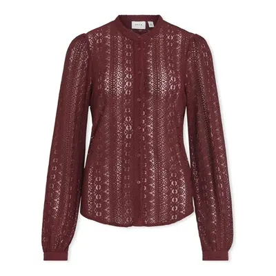 Vila Noos Chikka Lace Shirt L/S - Cabernet Bordó