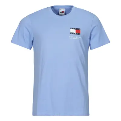 Tommy Jeans TJM SLIM ESSENTIAL FLAG TEE EXT Modrá