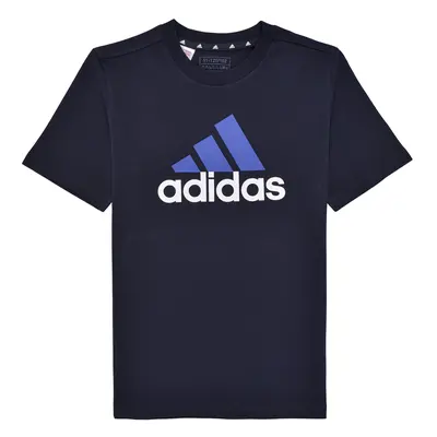 adidas Essentials Two-Color Big Logo Cotton T-Shirt Tmavě modrá