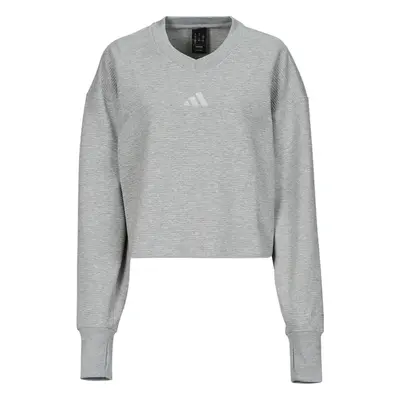 adidas ALL SZN Ribbed V-Neck Sweatshirt Šedá