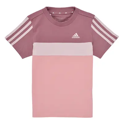 adidas Tiberio 3-Stripes Colorblock Cotton T-Shirt Růžová