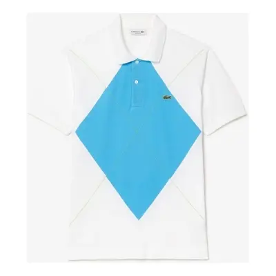 Lacoste SLEEVED RIBBED COLLAR Modrá