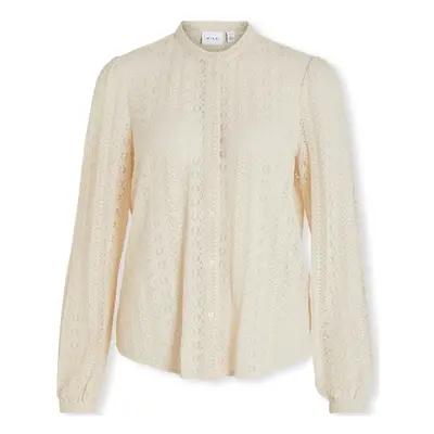 Vila Noos Chikka Lace Shirt L/S - Birch Béžová