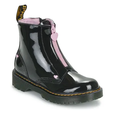 Dr. Martens Bex Heart Zip Boot J Black Patent Lamper Černá