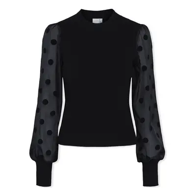 Y.a.s YAS Noos Dotme Knit LS - Black Černá