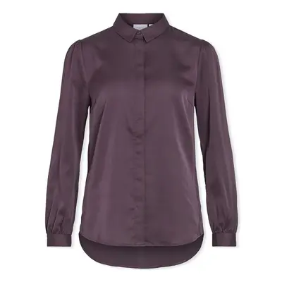 Vila Noos Ellette Satin Shirt L/S - Perfect Plum Fialová